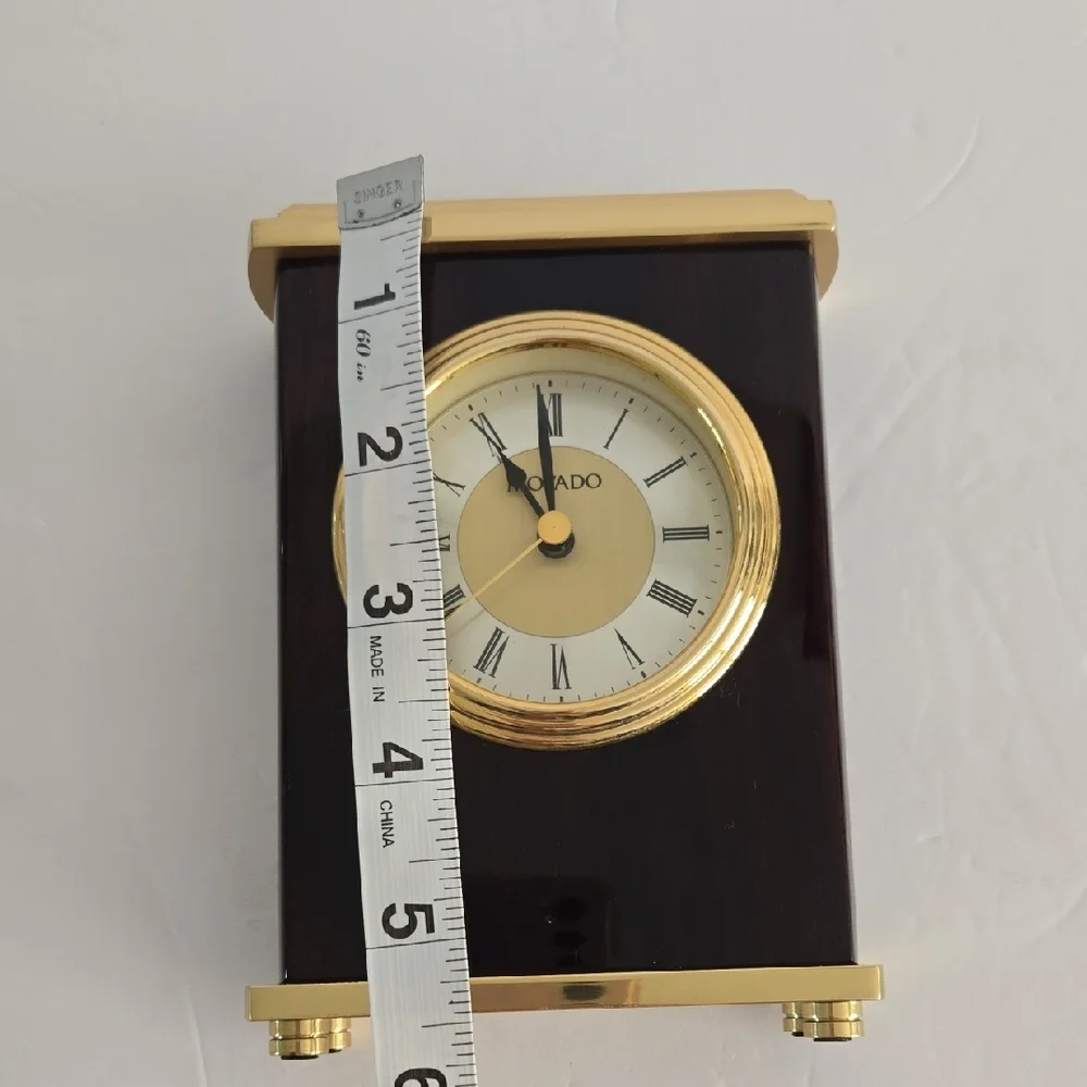 Movado Elegant Gold and Dark Brown Wall Clock - Picture 8 of 9